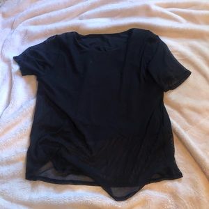 Black mesh lululemon top size 8